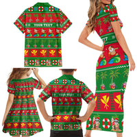 Personalised Hawaii Christmas Family Matching Short Sleeve Bodycon Dress and Hawaiian Shirt Mele Kalikimaka LT14 - Polynesian Pride
