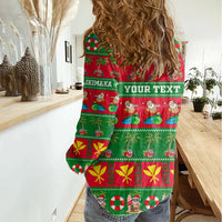 Personalised Hawaii Christmas Women Casual Shirt Mele Kalikimaka LT14 - Polynesian Pride