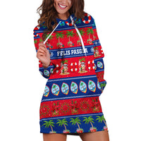 Personalised Guam Christmas Hoodie Dress Felis Pasgua LT14 Blue - Polynesian Pride