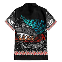 Personalised New Zealand Waka Family Matching Mermaid Dress and Hawaiian Shirt Aotearoa Maori Silver Fern Pattern LT14 - Polynesian Pride