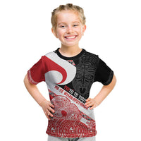 Toitu Te Tiriti Me Te Whakaputanga Kid T Shirt Maori Wahaika With Haka Face