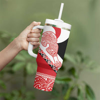 Toitu Te Tiriti Me Te Whakaputanga Tumbler With Handle Maori Wahaika With Haka Face
