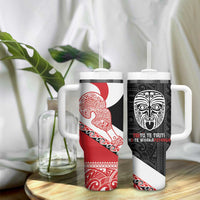 Toitu Te Tiriti Me Te Whakaputanga Tumbler With Handle Maori Wahaika With Haka Face