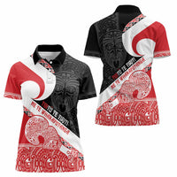 Toitu Te Tiriti Me Te Whakaputanga Women Polo Shirt Maori Wahaika With Haka Face LT14 - Polynesian Pride
