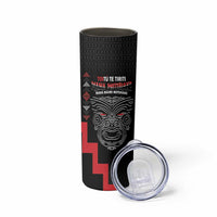 Toitu Te Tiriti Mana Maori Motuhake Skinny Tumbler Aotearoa Haka Face Mix Poutama Art LT14 - Polynesian Pride