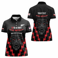 Personalised Toitu Te Tiriti Mana Maori Motuhake Women Polo Shirt Aotearoa Haka Face Mix Poutama Art LT14 - Polynesian Pride