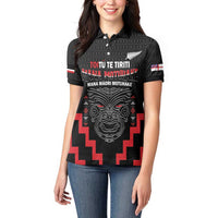 Personalised Toitu Te Tiriti Mana Maori Motuhake Women Polo Shirt Aotearoa Haka Face Mix Poutama Art LT14 - Polynesian Pride