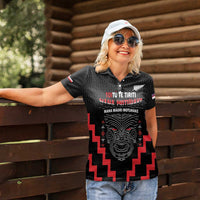 Personalised Toitu Te Tiriti Mana Maori Motuhake Women Polo Shirt Aotearoa Haka Face Mix Poutama Art LT14 - Polynesian Pride