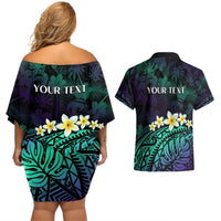 Personalised Pasifika Festival Auckland Couples Matching Off Shoulder Short Dress and Hawaiian Shirt 2024 Pacific Islands Polynesian Pattern LT14 - Polynesian Pride