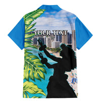 Personalised Honolulu Aloha Hawaii Family Matching Mermaid Dress and Hawaiian Shirt Tropical Leaves With Hula Girl LT14 - Polynesian Pride
