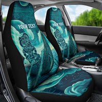 Personalised New Zealand Waitangi Day Car Seat Cover Hei Tiki With Maori Waka - Whakarare Pattern