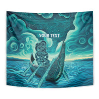 Personalised New Zealand Waitangi Day Tapestry Hei Tiki With Maori Waka - Whakarare Pattern