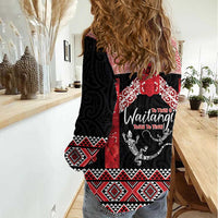 Toitu Te Tiriti O Waitangi Women Casual Shirt Maori Wharenui With Taniko Motifs