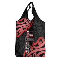 New Zealand 1840 Waitangi Day Grocery Bag Aotearoa Haka Mask - Red Version