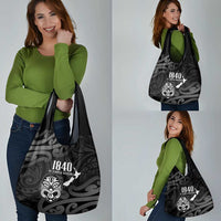 New Zealand 1840 Waitangi Day Grocery Bag Aotearoa Haka Mask - Black Version