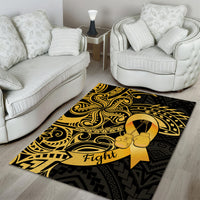 Polynesia Bone Cancer Awareness Area Rug Fight Warriors