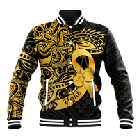 Polynesia Bone Cancer Awareness Baseball Jacket Fight Warriors