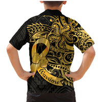 Polynesia Bone Cancer Awareness Family Matching Mermaid Dress and Hawaiian Shirt Fight Warriors