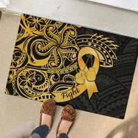 Polynesia Bone Cancer Awareness Rubber Doormat Fight Warriors