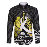 Personalised Polynesia World Lung Cancer Day Family Matching Puletasi and Hawaiian Shirt Faith Hope Love