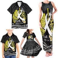Personalised Polynesia World Lung Cancer Day Family Matching Tank Maxi Dress and Hawaiian Shirt Faith Hope Love