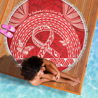 Personalised In September We Wear Red Beach Blanket Polynesia Blood Cancer Awareness