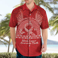 Personalised In September We Wear Red Hawaiian Shirt Polynesia Blood Cancer Awareness