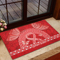 Personalised In September We Wear Red Rubber Doormat Polynesia Blood Cancer Awareness