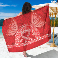 Personalised In September We Wear Red Sarong Polynesia Blood Cancer Awareness