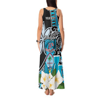 Personalised Guam Liberation Day Tank Maxi Dress 80th Anniversary Chamorro Latte Stone With Guasali Flowers LT14 - Polynesian Pride