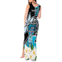 Personalised Guam Liberation Day Tank Maxi Dress 80th Anniversary Chamorro Latte Stone With Guasali Flowers LT14 - Polynesian Pride