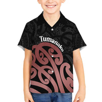 New Zealand Mangopare Tamanako Family Matching Summer Maxi Dress and Hawaiian Shirt Aotearoa Maori LT14 Son's Shirt Brown - Polynesian Pride