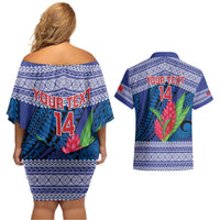Custom Samoa Rugby Couples Matching Off Shoulder Short Dress and Hawaiian Shirt 2024 Go Champions Samoan Gingers