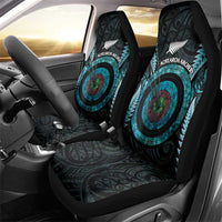 New Zealand Archery Car Seat Cover Aotearoa Silver Fern Maori - Polynesian Pride
