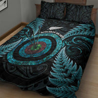 New Zealand Archery Quilt Bed Set Aotearoa Silver Fern Maori - Polynesian Pride