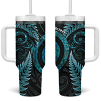 New Zealand Archery Tumbler With Handle Aotearoa Silver Fern Maori - Polynesian Pride