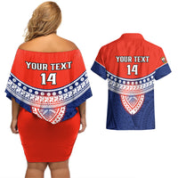 Custom Fiji School Couples Matching Off Shoulder Short Dress and Hawaiian Shirt Marist Brothers Fijian Tapa Pattern LT14 - Polynesian Pride