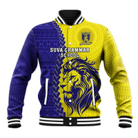 Custom Fiji School Baseball Jacket Suva Grammar Lions With Fijian Tapa LT14 Unisex Gold - Polynesian Pride