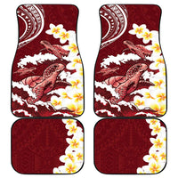 Blood Gold Polynesia Car Mats Polynesian Frangipani With Sea Turtles