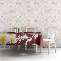 Blood Gold Polynesia Tablecloth Polynesian Frangipani With Sea Turtles