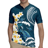 Dark Teal Polynesia Rugby Jersey Polynesian Frangipani With Sea Turtles