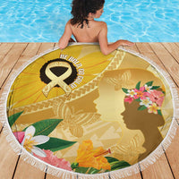 Polynesia Childhood Cancer Awareness Beach Blanket Be Bold Go Gold Polynesian Art