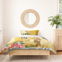 Polynesia Childhood Cancer Awareness Bedding Set Be Bold Go Gold Polynesian Art