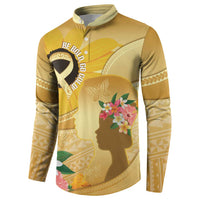 Polynesia Childhood Cancer Awareness Button Sweatshirt Be Bold Go Gold Polynesian Art