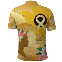 Polynesia Childhood Cancer Awareness Polo Shirt Be Bold Go Gold Polynesian Art