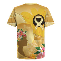 Polynesia Childhood Cancer Awareness Rugby Jersey Be Bold Go Gold Polynesian Art
