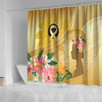 Polynesia Childhood Cancer Awareness Shower Curtain Be Bold Go Gold Polynesian Art