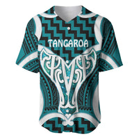 Aotearoa Atua Tangaroa Personalised Baseball Jersey God Of The Sea Maori Whale Tail Cyan