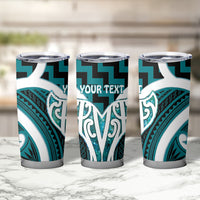 Aotearoa Atua Tangaroa Personalised Tumbler Cup God Of The Sea Maori Whale Tail Cyan