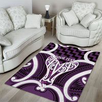 Aotearoa Atua Tangaroa Personalised Area Rug God Of The Sea Maori Whale Tail Purple